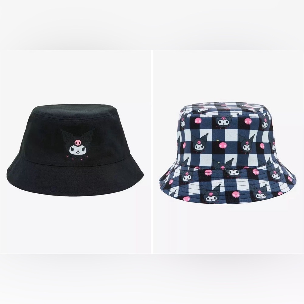 EUC- Sanrio Kuromi 'Hello Kitty' Anime Reversible Bucket Hat- One Size